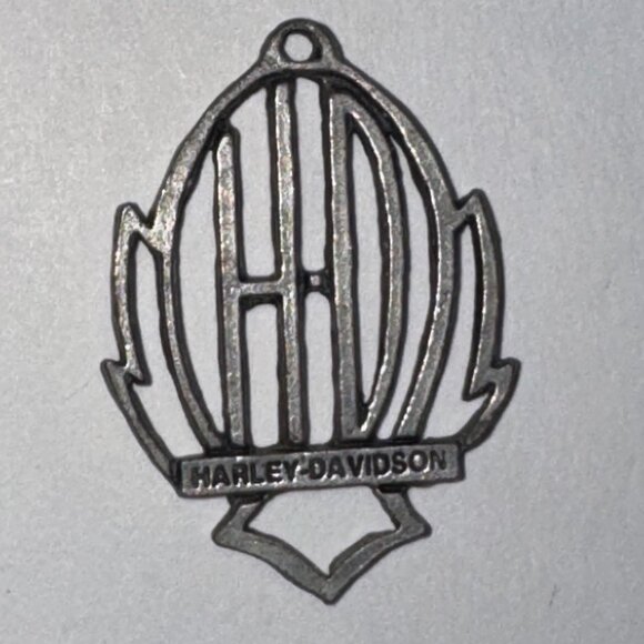 Open Pewter Harley Davidson Pendant - Picture 1 of 16